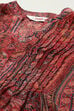 Peach & Blue Polyester Straight Printed Kurta image number 1