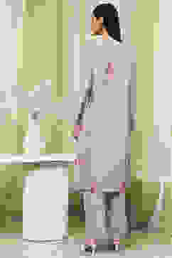 Purple Modal Blend Straight Suit Set image number 4