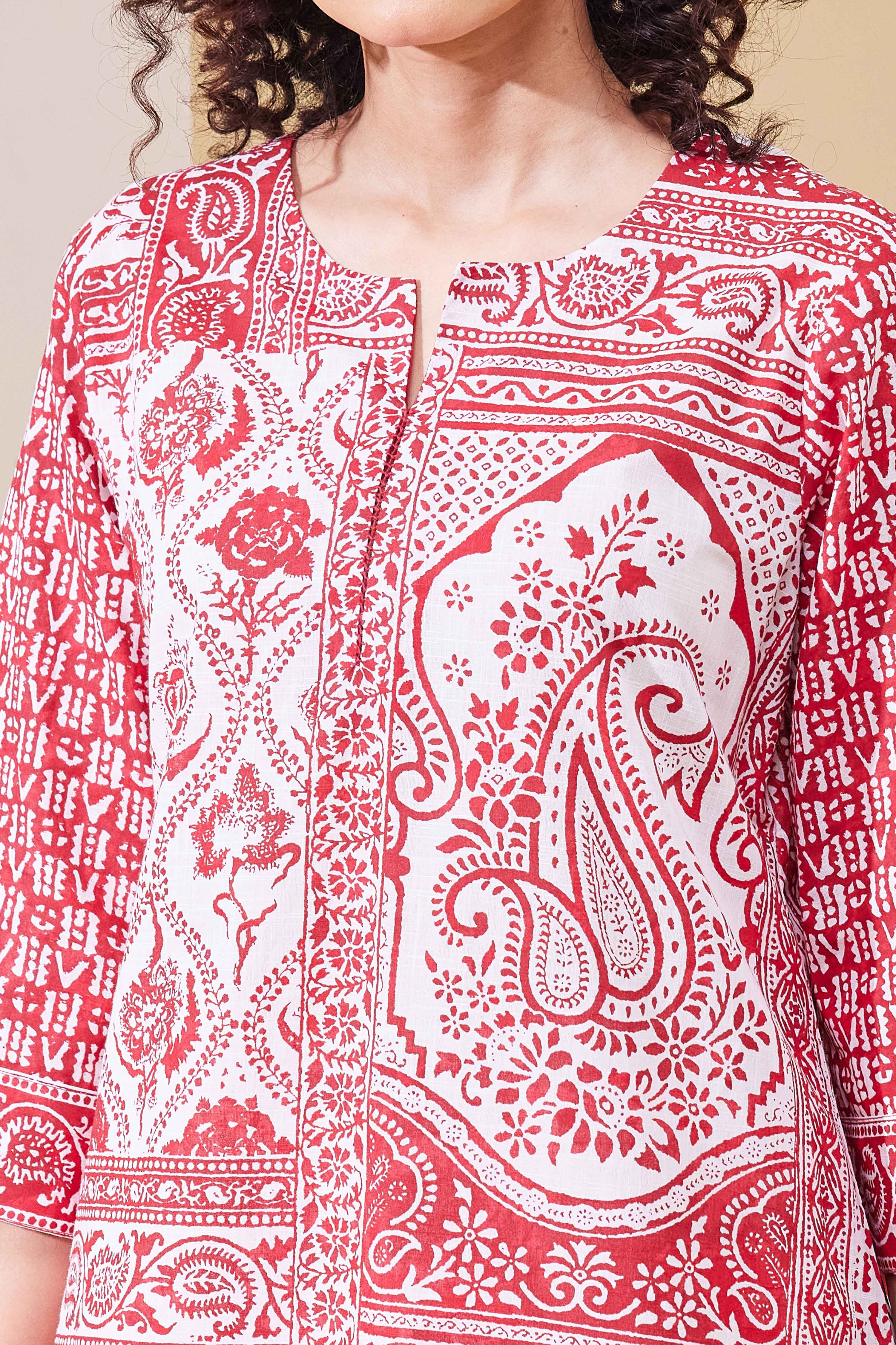 Indigo Cotton Straight Kurta image number 1