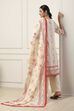 White Cotton Floral Printed A-Line Suit Set image number 4