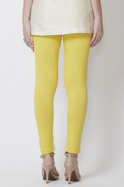 Moss Green Viscose Lycra Solid Leggings image number 5