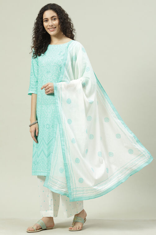 Pink Printed Cotton Straight Kurta Palazzo Suit Set image number 5