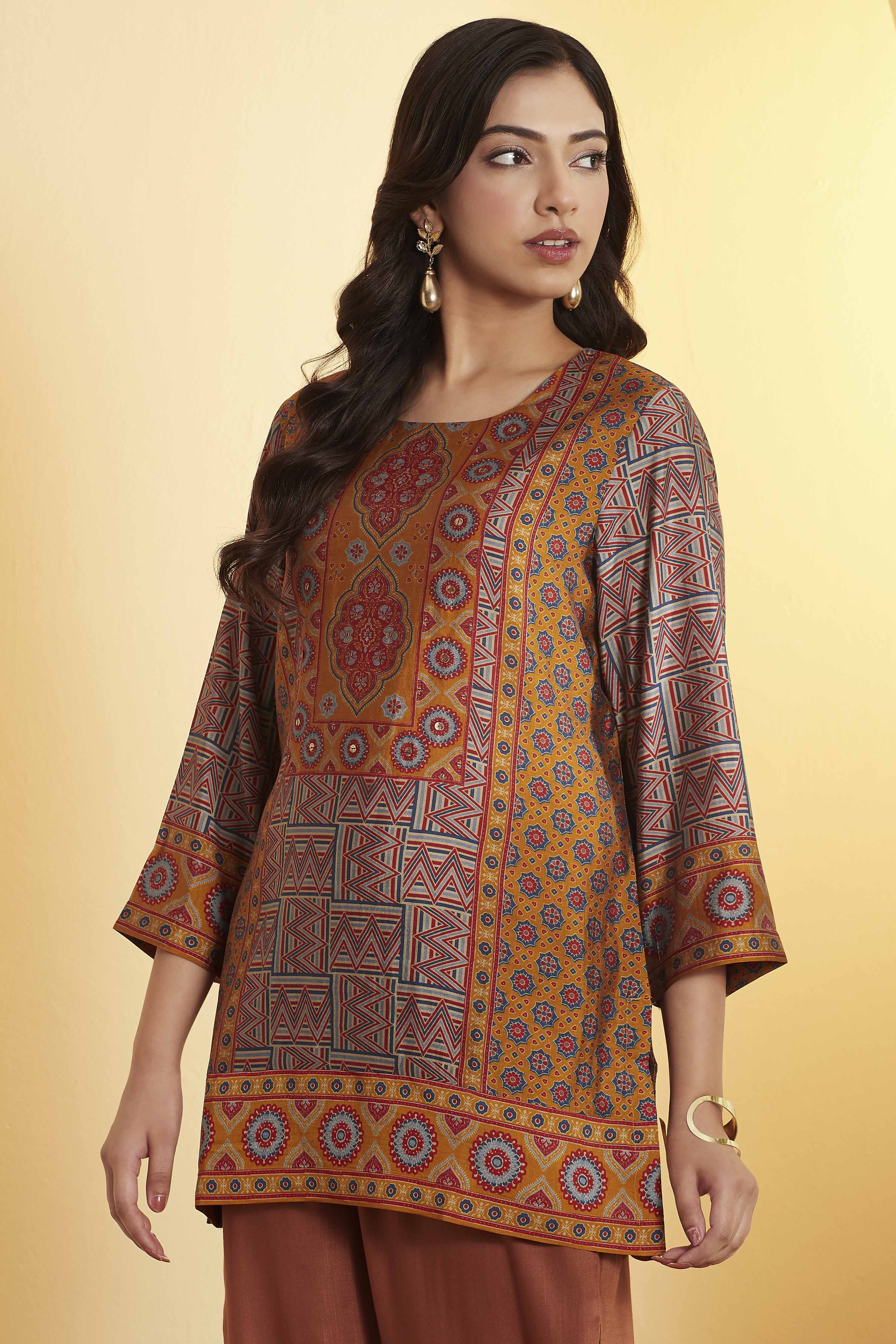 Blue Viscose Blend Straight Kurta image number 2