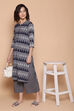 Indigo Blue Cotton Straight Kurta Palazzo Suit Set image number 0