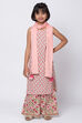 Peach Cotton Straight Straight Kurta Palazzo Suit Set image number 0