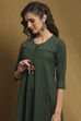Dark Green Cotton Solid A-Line Suit Set image number 1