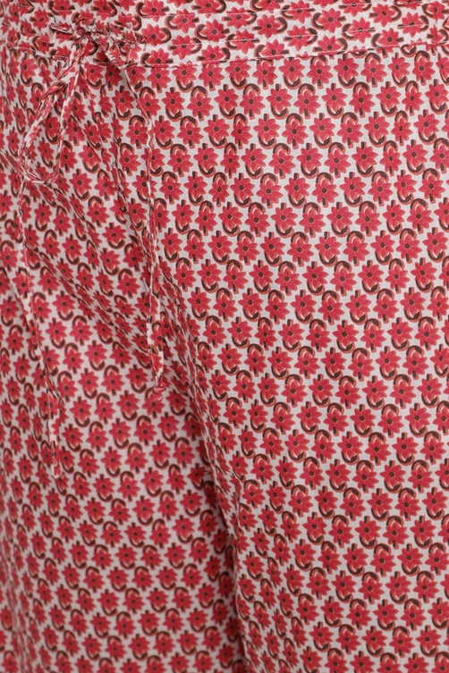 Red Straight Kurta Palazzo Suit Set image number 2