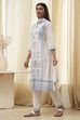 Off-White and Pink Cotton Straight Suit Set image number 3