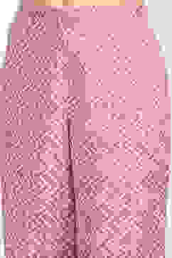 Purple Cotton Screen Printed Unstitched Suit Set image number 3