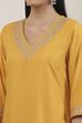Yellow Viscose Rayon Straight Suit Set image number 1