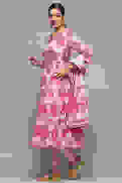 Pink Cotton Anarkali Suit Set image number 4