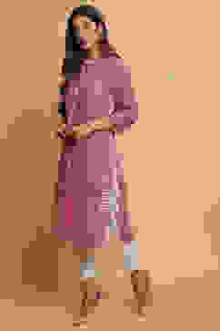 Pink Rayon Straight Kurta Pants Set image number 5