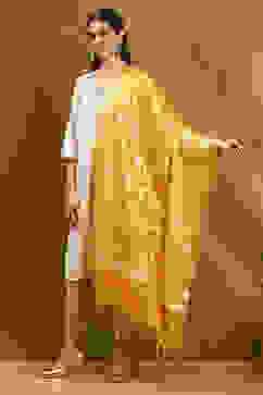 Yellow Yarn-Dyed Festive Dupatta image number 2