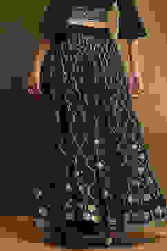 Black Shantoon Block Printed Festive Skirt image number 5