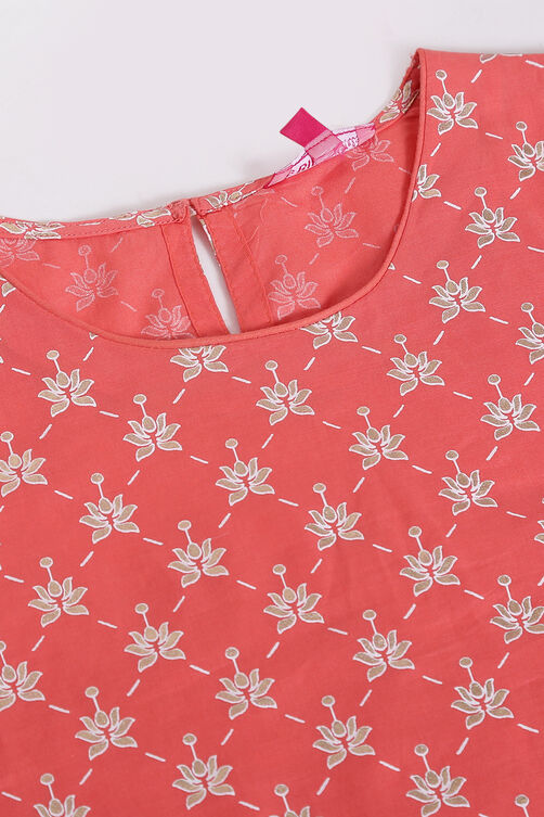 Coral Cotton Garara Kurta Garara Suit Set image number 1
