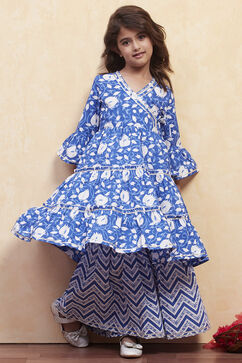 Navy Cotton Garara Set image number 0