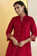 Pink Viscose Blend A Line Kurta image number 1