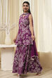 Green Cotton Floral Peplum Suit Set image number 3