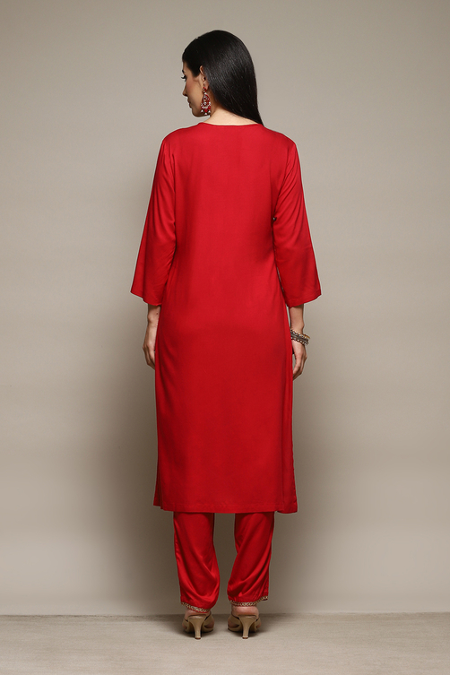 Lime Green LIVA Gathered Kurta Ankle Length Suit Set image number 4