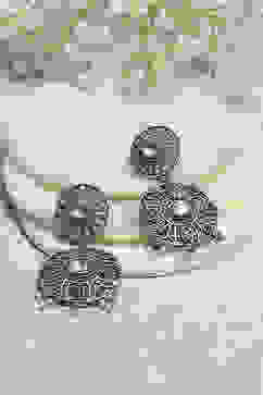 Green Brass Danglers image number 0