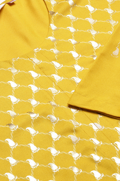 Mustard Rayon Straight Kurta Pants Set image number 1
