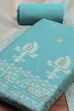 Blue Cotton Jamdani Unstitched Suit Set image number 1