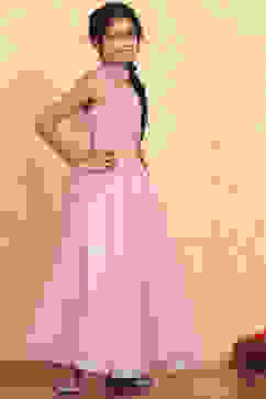 Pink Viscose Printed Flared Lehenga Set image number 5