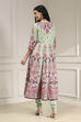 Light Pink Cotton Printed Anarkali Suit Set image number 4