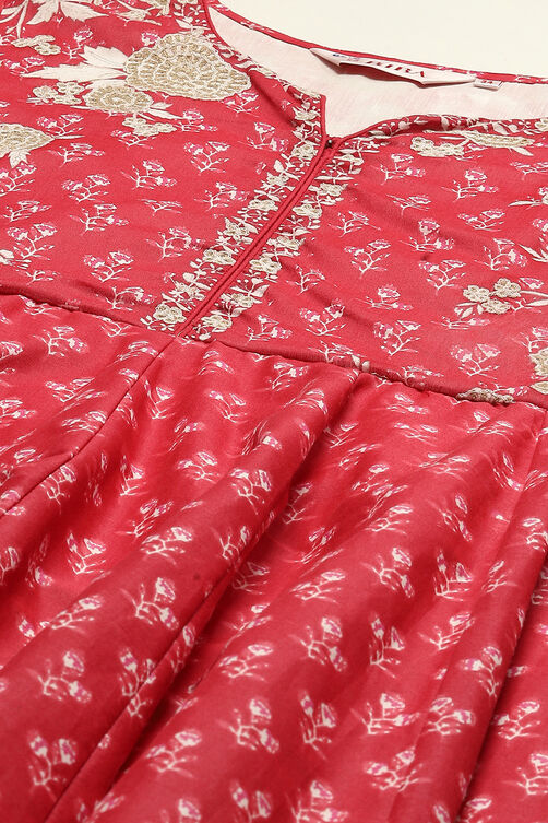 Indigo Cotton Anarkali Kurta Churidar Suit Set image number 1