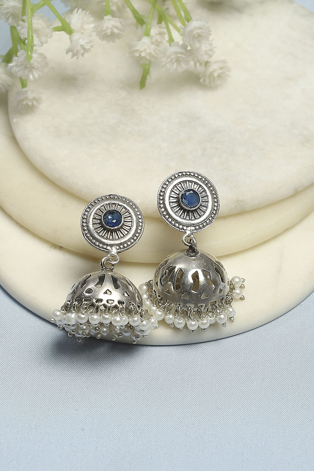 biba Navy Brass JhumkaNavy Brass Jhumka-picture-339