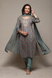 Sea Green Cotton Handloom Unstitched Suit Set image number 1