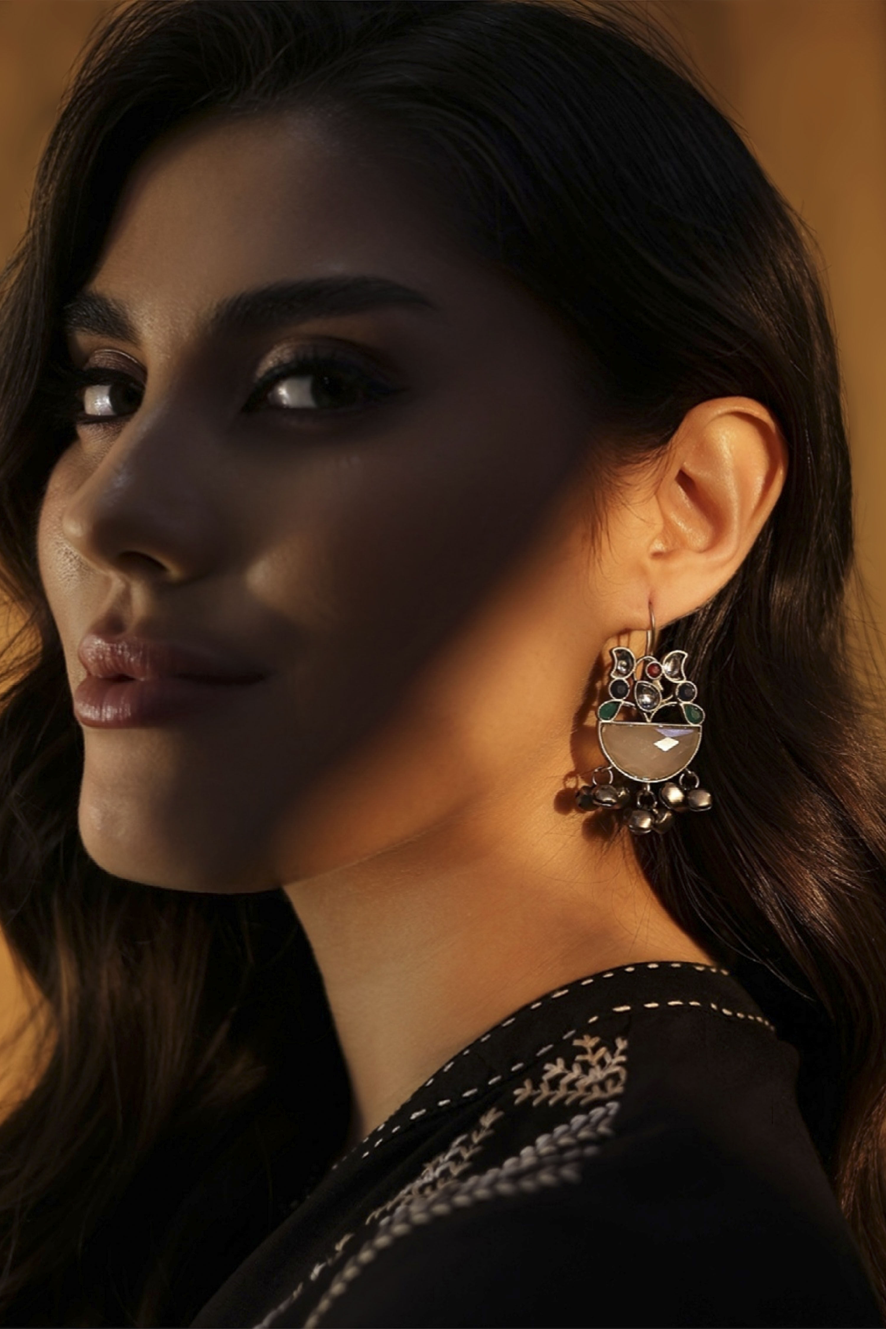 Multicolour Stone Earrings image number 2