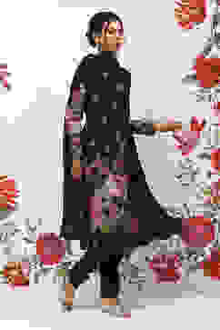 Rohit Bal Indigo Cotton Blend Straight Kurta Suit Set image number 6