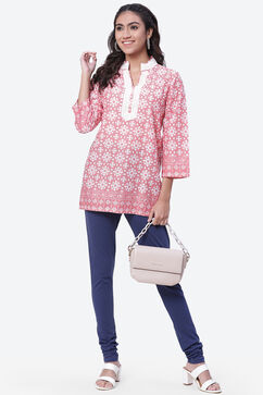 Navy Cotton Solid Churidar image number 5