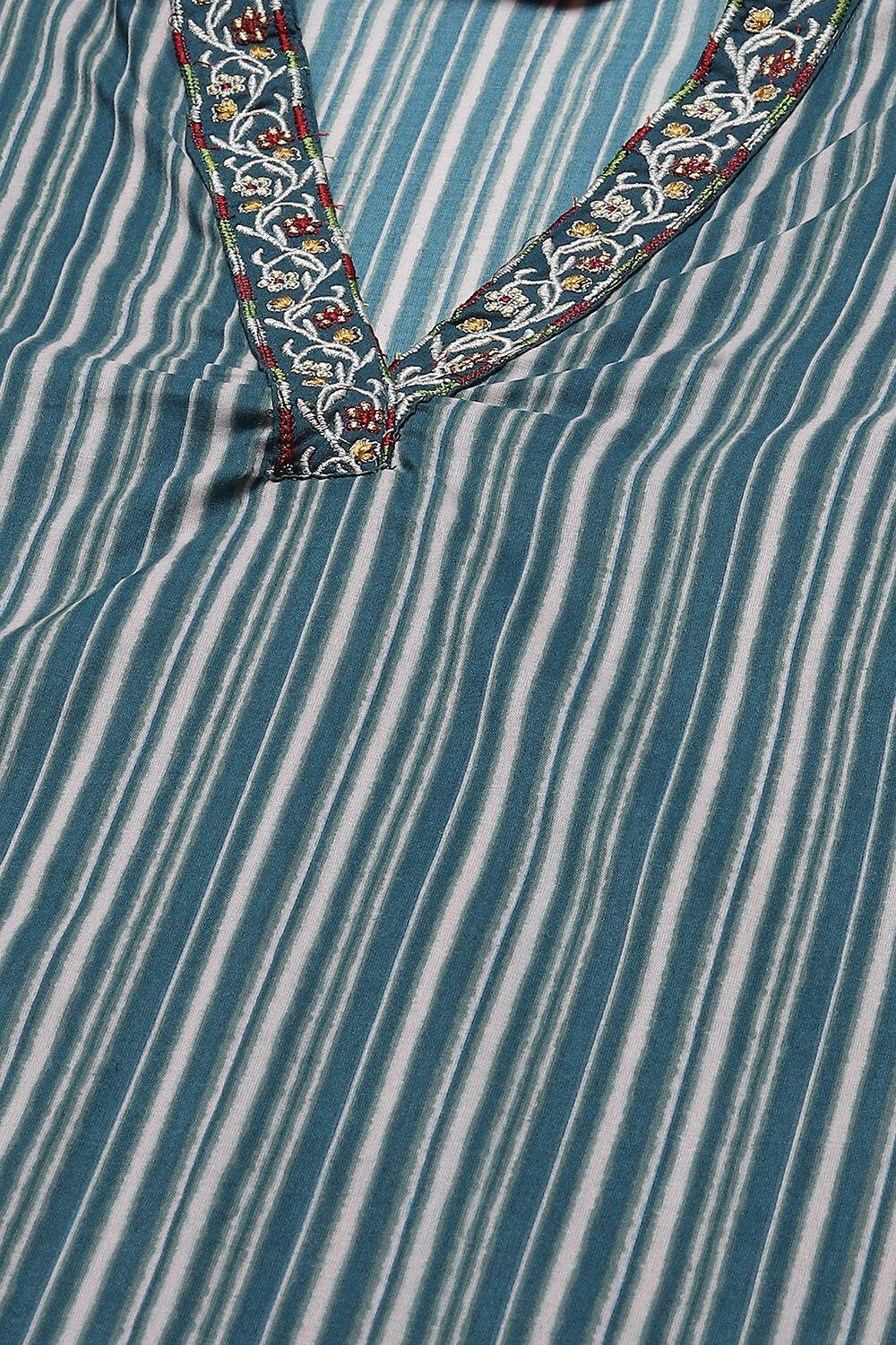 Blue Cotton Straight Kurta Palazzo Suit Set image number 1