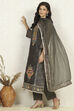Teal Chanderi Unstitched Suit Set image number 1
