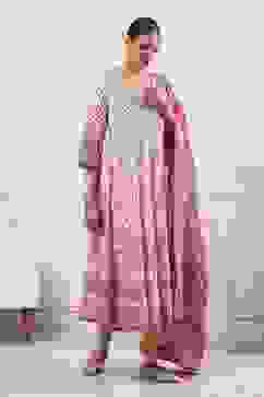 Pink Cotton Kalidar Suit Set image number 5