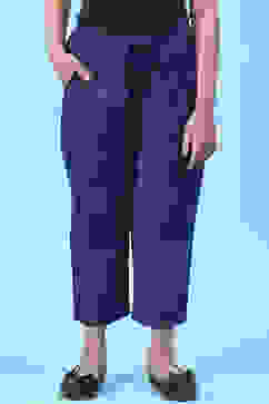 Blue Cotton Solid Pant image number 0