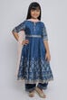 Blue Viscose Anarkali Straight Kurta Palazzo Suit Set image number 0