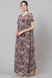 Brown Straight Viscose Printed Sleepwear image number 3