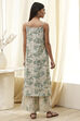 Green Cotton Floral Strappy Straight Kurta Set image number 4