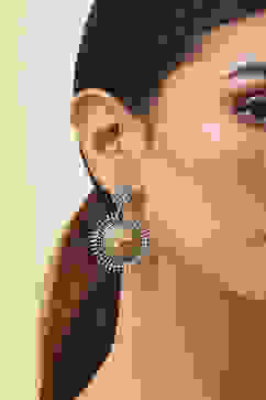 Oxidised Gold Brass Danglers image number 1