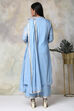Light Blue Cotton Straight Kurta Palazzo Suit Set image number 9