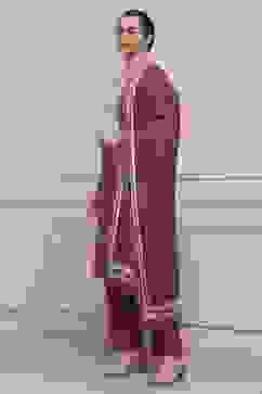 Red Printed Straight Winter Suit Set image number 3