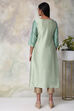 Pista Green Cotton Silk Straight Yarndyed Kurta image number 5