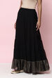 Black Flared Art Silk Skirts image number 3