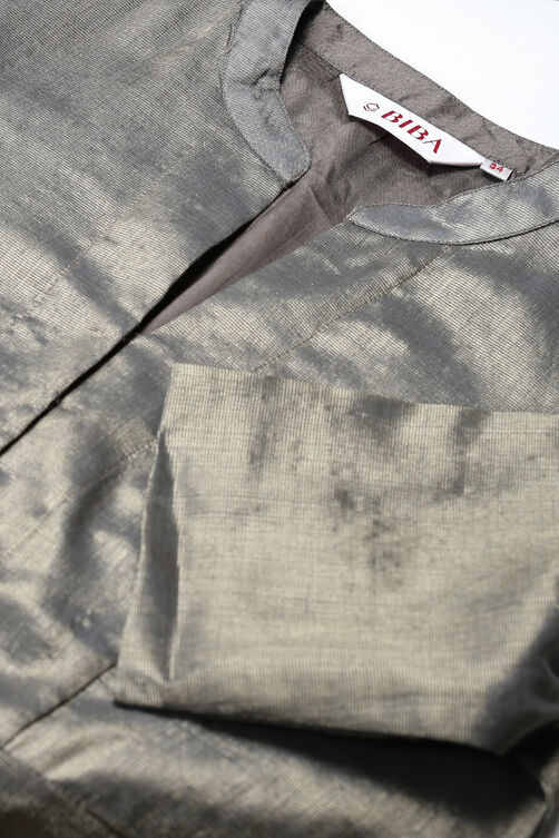 Sage Green Metallic Cotton Lehenga Set image number 1