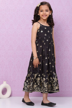 Blue Art Silk Flared Printed Top image number 3