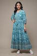 Orange Rayon Tiered Dress image number 1