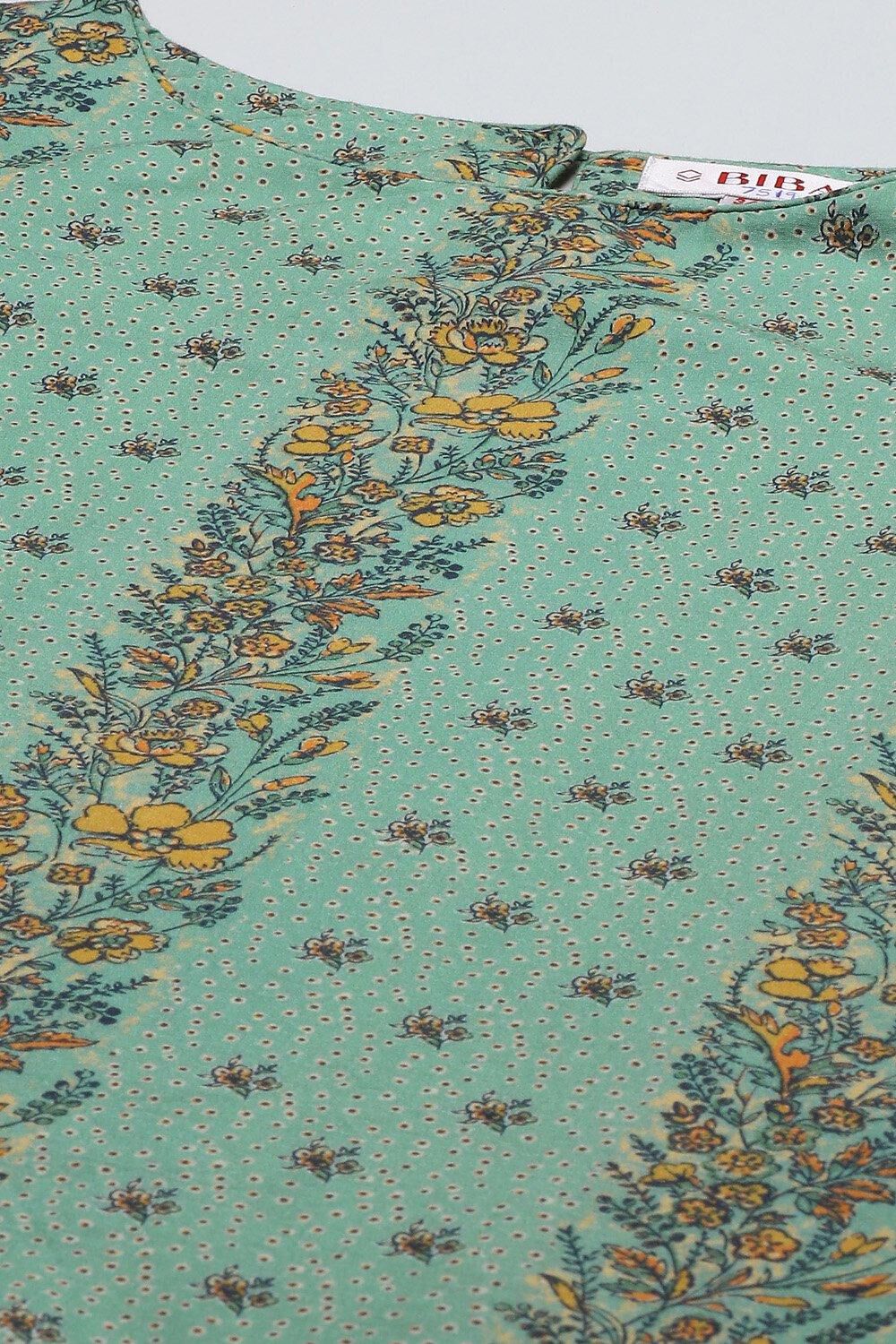 Sage Green Cotton Straight Kurta Palazzo Suit Set image number 1